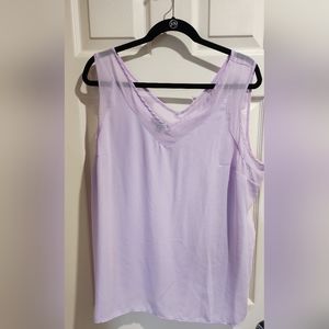 INC lilac sheer collar tank top size 2X